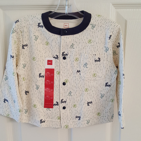 TEA COLLECTION TODDLER SHIRT KAME  PRINT UNISEX NWT Designer Kids Wear - Picture 1 of 7